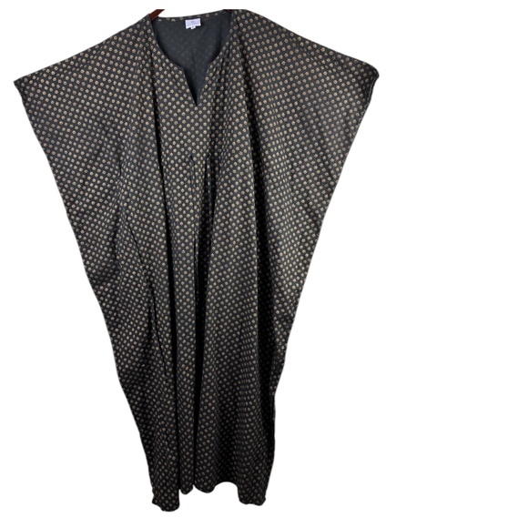 Pax Philomena Diana Maxi Dress Kaftan One Size Adjustable Black Gold Boho Resort - Picture 3 of 7